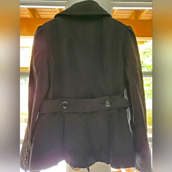 Guess- Wool Blend Pea Coat in Gray - Picture 6 of 8